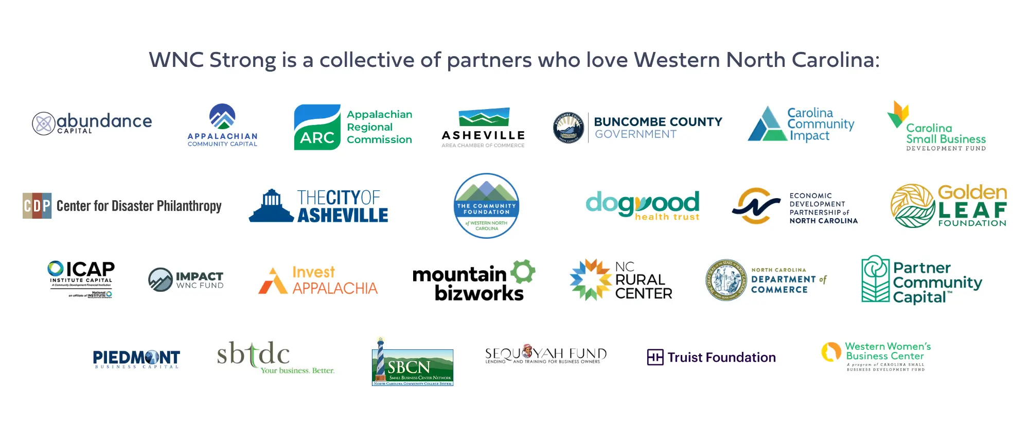 WNC Strong partner organization logos